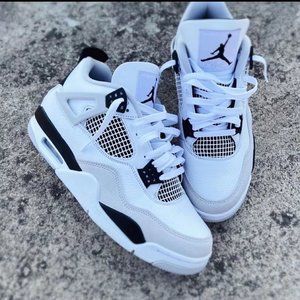 High appearance level Jordan aj4 small white cement
